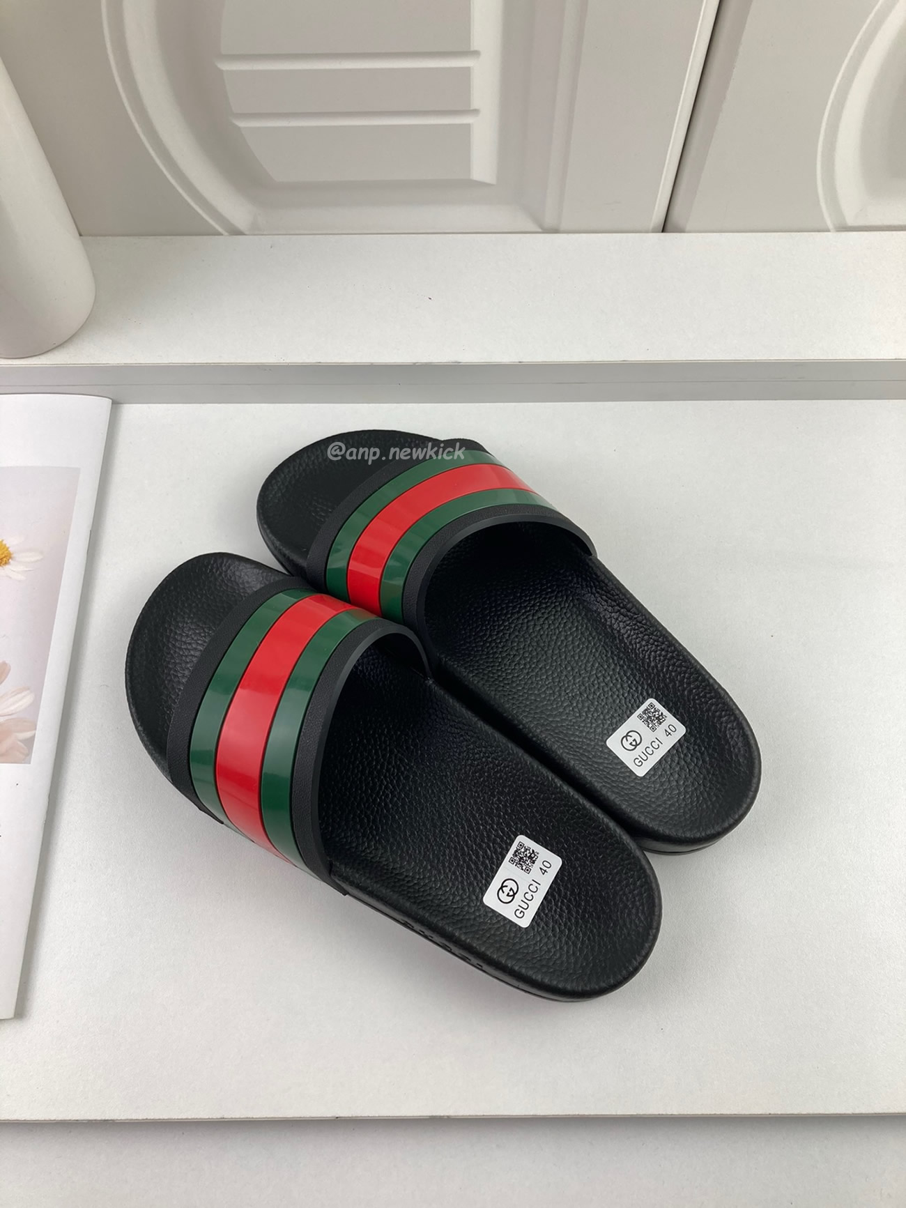 Gucci Rubber Slides Red Green 308234 Gib10 1098 (5) - www.newkick.vip